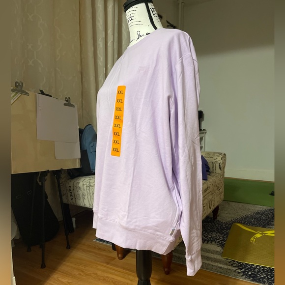 NWT Women’s Size XX-Large Fila Crewneck Sweater With Two Side Pockets Lavender - Picture 4 of 12